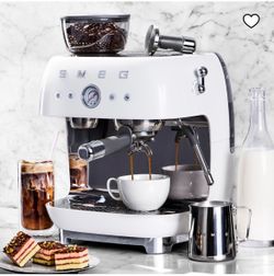 [Brand New] SMEG Espresso Machine with Grinder (White)