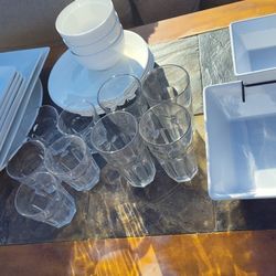 Great Quality White Serving Plates, Bowls and Glasses