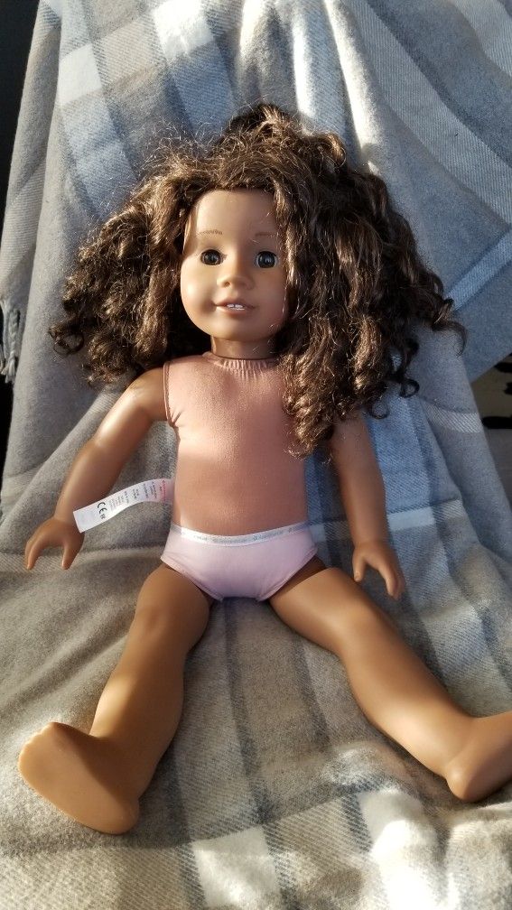 American Girl Doll Dark Skin Brown Eyes Curly Hair 