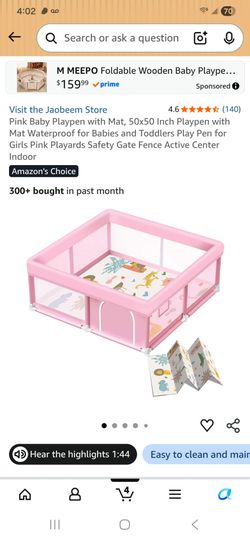 50x50 Pink Baby Playpen