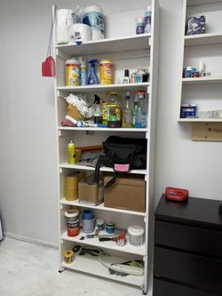 Tall White Shelving Unit / Bookshelf
