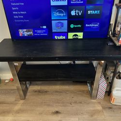 Modern Black & Chrome Cocktail Table / Media Consolation 