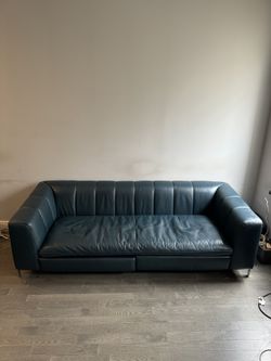 Blue Leather Sofa ( couch )