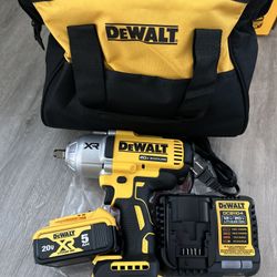 Dewalt Xr High Torque 1/2 Impact With Battery 5.0 and Charger 