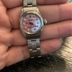 Rolex Ladies Steel Pink Diamond Pearl 26mm Buy Sale Trade Omega Cartier Gold Tiffany Art