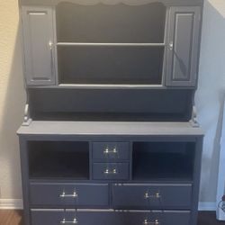 Antique Dining Table And Hutch