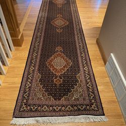 Vintage Persian Tabriz Runner 2’9” X 11’2” Oriental Rug