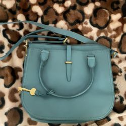 Fossil Ryder Leather Teal Shoulder Bag
