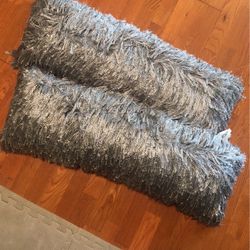 Matching Long Lumbar Shag Pillows