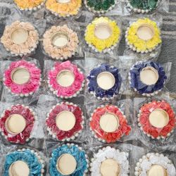 Beautiful Tea Lights Candle Holder With  Flowers 