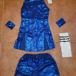 Lolanta Girls Dark Blue Sequin Dance Outfit Size 6