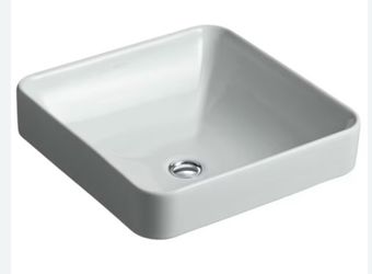 Kohler Vox Ice Grey Vessel Square Modern Bathroom Sink