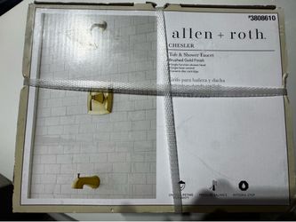 allen + roth Chesler Brushed Gold 1-handle Single function 3.54-in Square Bathtub and shower Faucet with Valve