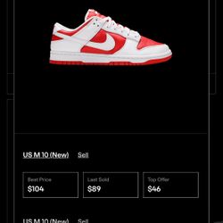 Nike Dunk Low Red Championship US M10
