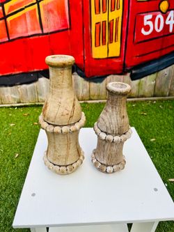 Vintage Wooden Coca Cola Bottle Set Hand Carved Folk Art