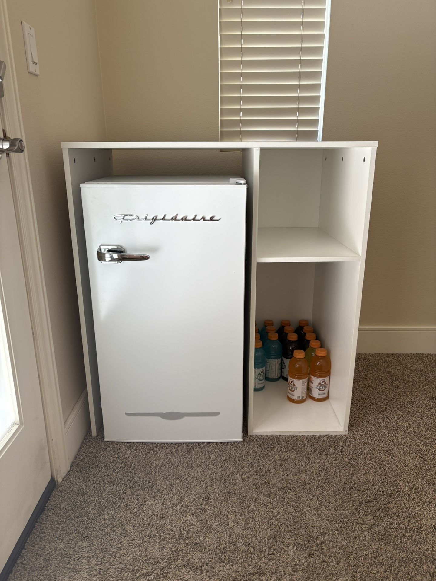 Mini Fridge + Cabinet Combo