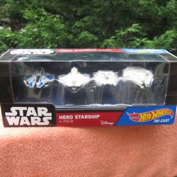Hot Wheels Star Wars Hero Starship 4-Pack Set~Die Cast~New Sealed


