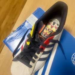 Authentic Adidas superstar "Cloud White Legend Ink Red" model. With box