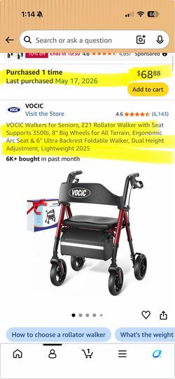 Foldable Walker, Dual Height Adjustment