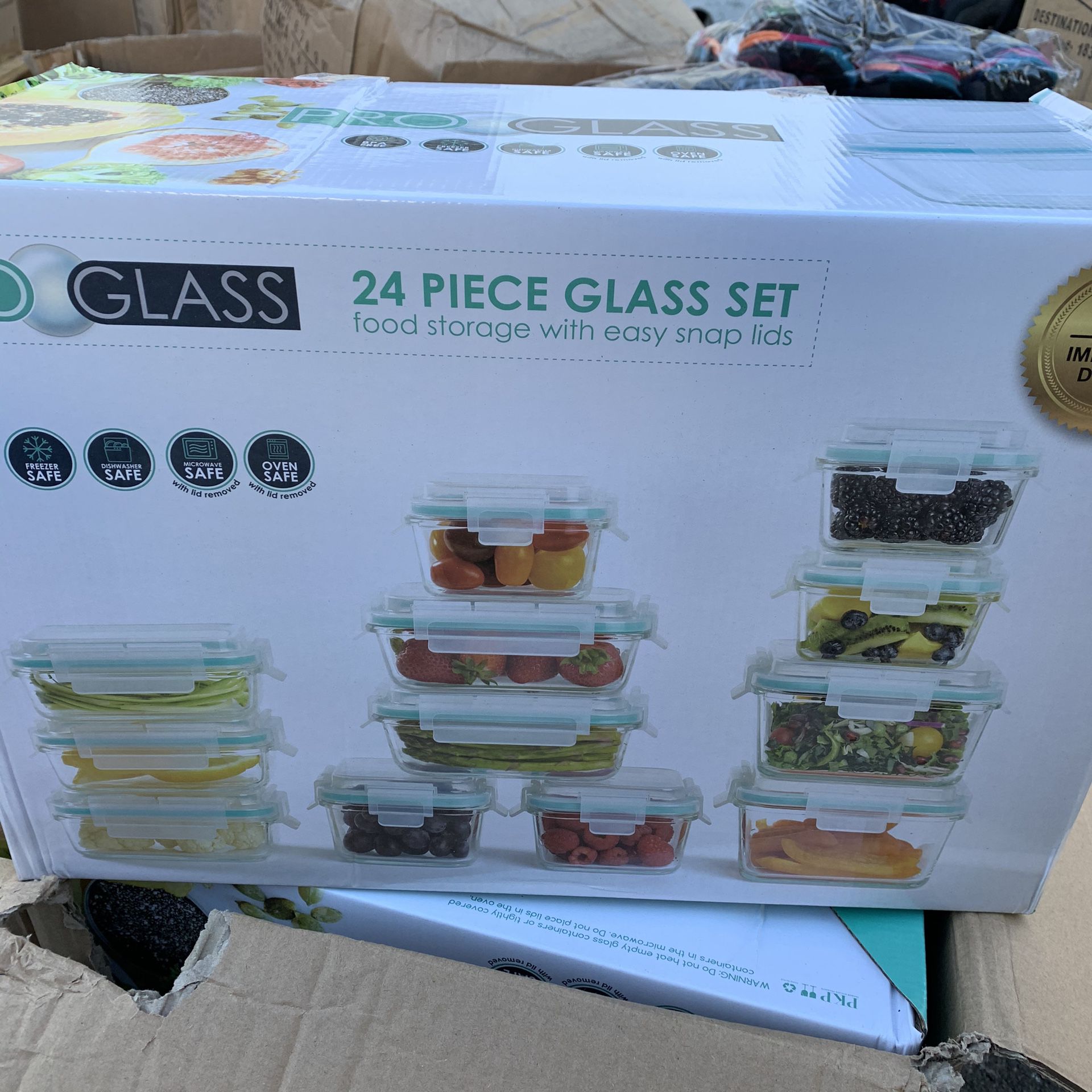 PRO GLASS 24 piece Glass food storage containers set