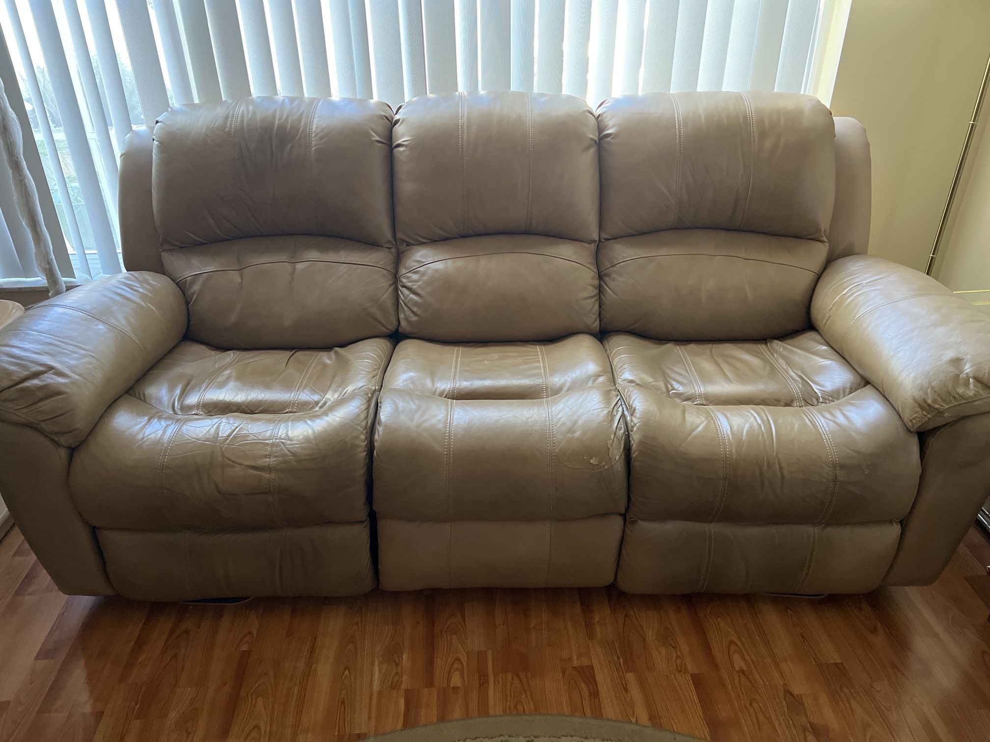 Electric Motorized Reclining Sofas. Love Seat Is Mechanical Recliner.