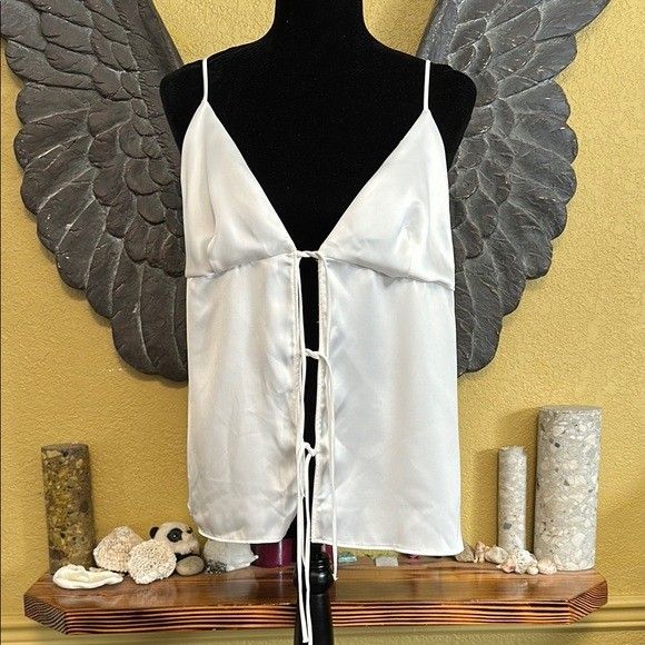 Zara Elegant White Satin Camisole
