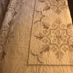 Antique Hand Cross Stitched Quilt EAST TEXAS HISTORY “QUEEN SIZE”