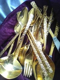 1847 Rogers Bros Gold plated silverware