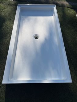 White Acrylic Shower Base with Center Drain