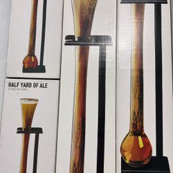 Half And Whole Yard Beer Glass With Stand 
