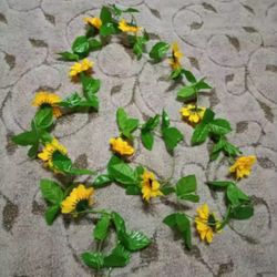 260cm Artificial Yellow Sunflower Garland Flower Vine Wedding Floral Arch Decor Silk