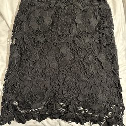 Women’s Black Lace Skirt - Partially Lined -Size Medium 