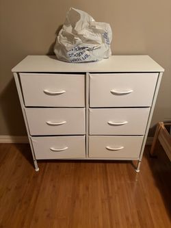 Fabric Dresser 6 Tier White