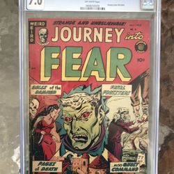 Journey Into Fear #8 (1952) CGC 7.0 — Hanging Cover and Panel; Superior Comics