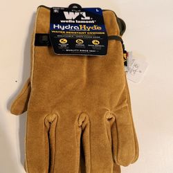 Guantes de trabajo Wells Lamont HydraHyde de piel de vaca para clima frío, talla L