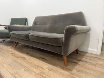 Mid-Century Modern Velvet Loveseat Sofa