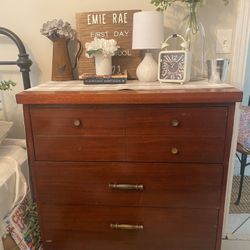 Two Antique Mid century Dresser And Chest Of Drawers- Authentic Solid Wood