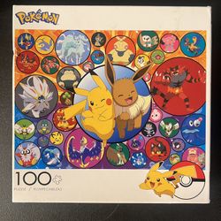 Jigsaw Puzzle 100 Pieces Pokémon Pikachu and Eevee Buffalo New