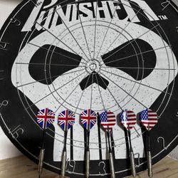 Punisher Hanging  Dart Board Used