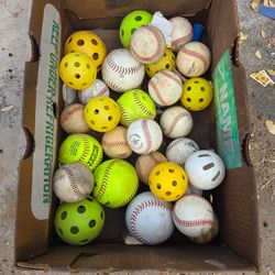 Box of baseball / softballs