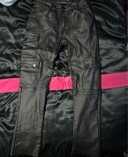 Stacked leather black Waimea New York pants size 30 in men