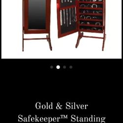 Designer By Lori Greiner Mirror Jewelry Cabinet Standing Armoire Organizer, Jewelry Storage with Full-Length Frameless


