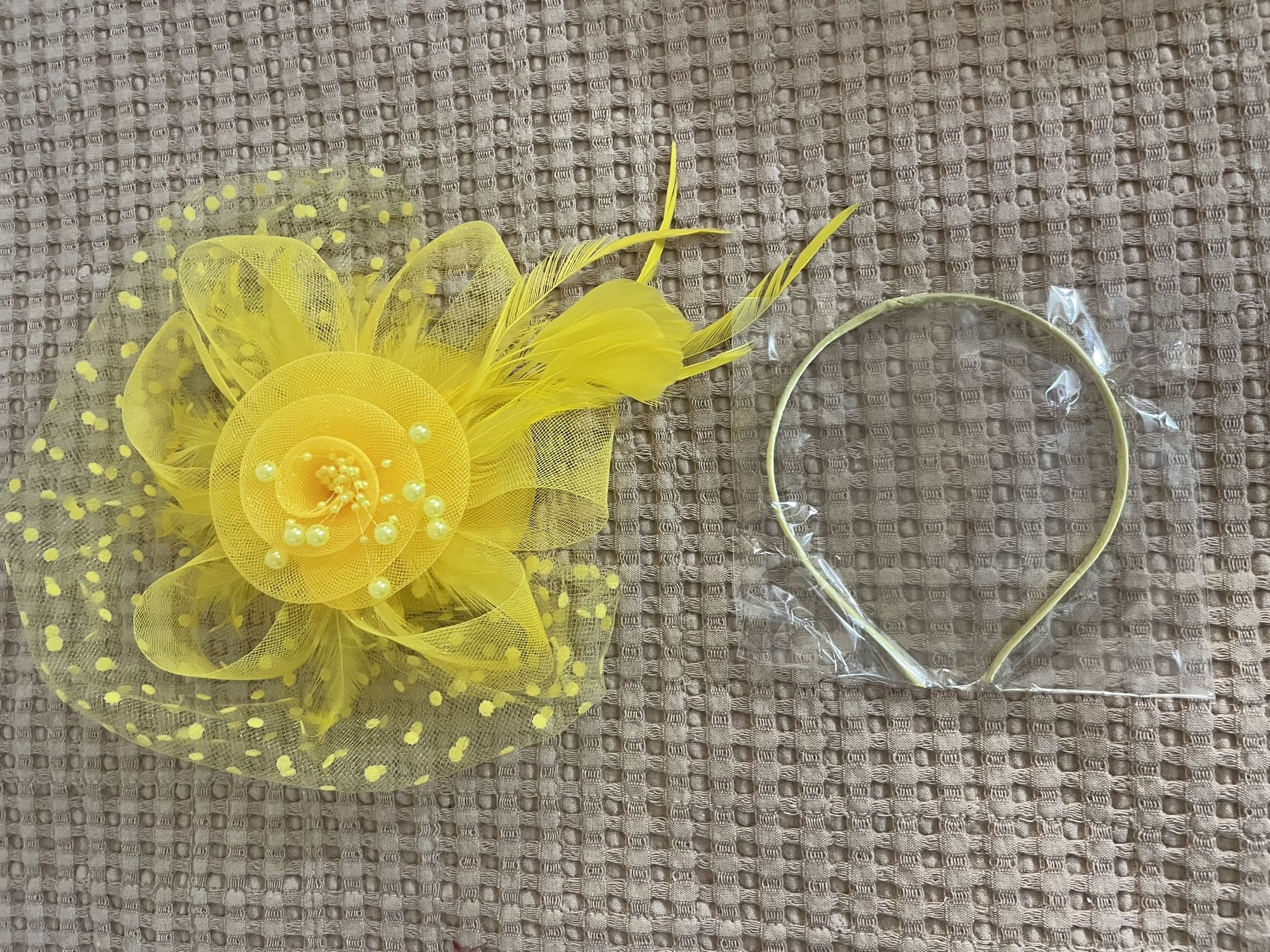 2 Yellow Fascinators