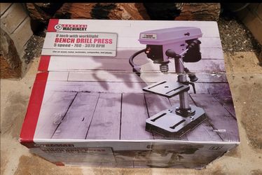 Central Machinery 8-in Bench Drill Press with Worklight -BRAND NEW