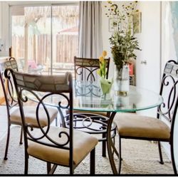 Metal and glass dining table $125