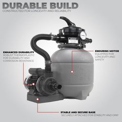 Sand Filter with 0.75HP Above Ground Swimming Pool Pump Set
