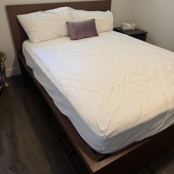 Queen Malm Bed frame And Nightstand 