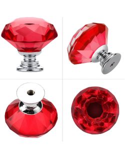 Stunning red glass knobs for Cabnets