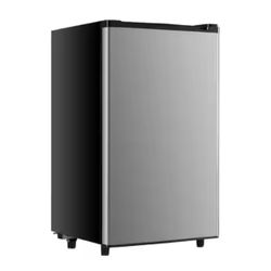 3.2 cu. ft. Manual Push Button Defrost Mini Upright Freezer in Silver, Small Fridge with Freezer