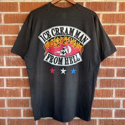 Vintage 90s Ice Cream Man From Hell Skull Flames Biker T-shirt XL USA